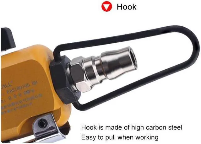 Alt view image 6 of 7 - ELECALL Electric screwdriver Torque Adjustable Pneumatic Screwdriver Two-End Screwdrivers Bit & 6M Spring Tube 8*5 - Yellow