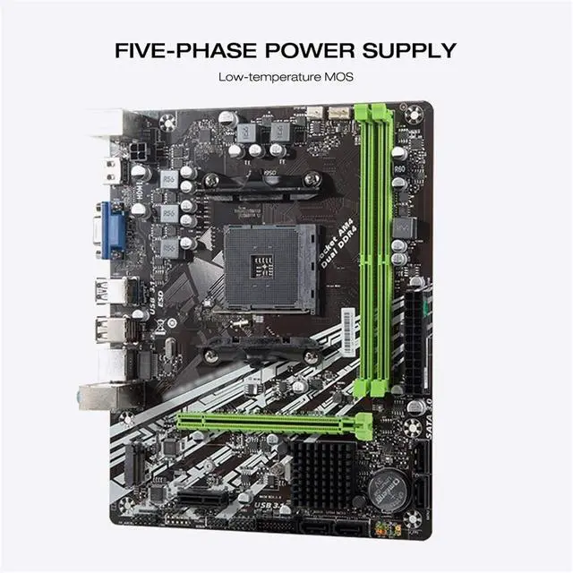Alt view image 6 of 6 - Motherboard Fit  forMAXSUN Motherboard AM4 A320M-VH M.2 Challenger  forAMD Ddr4 Memory Slots Rams PCI-E Slot Ssd HDMI+VGA Desktop Motherboard Memory Motherboard