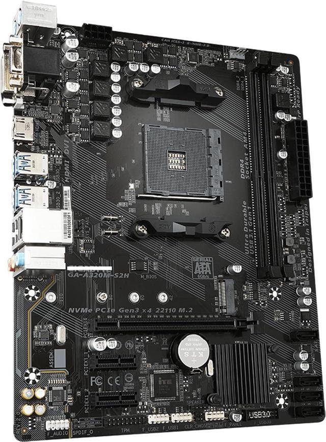 Alt view image 2 of 4 - Motherboard Fit forGIGABYTE GA-A320M-S2H forAMD A320 Socket AM4 with I/O Back Plate Shield