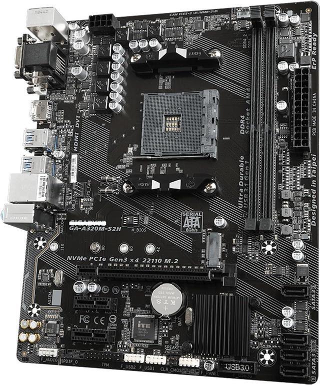 Alt view image 3 of 4 - Motherboard Fit forGIGABYTE GA-A320M-S2H forAMD A320 Socket AM4 with I/O Back Plate Shield