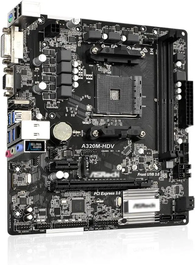 Alt view image 2 of 4 - Fit forASROCK Super Alloy A320M-HDV Desktop Motherboard A320 Socket AM4 DDR4 32G SATA3 1 Ultra M.2 USB 3.1 VGA HDMI Micro-ATXgaming Motherboard Combo