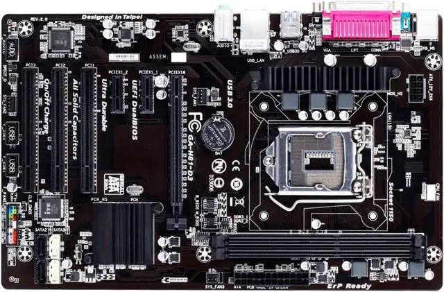 Main image of Computer Motherboards Fit forGigabyte GA-H81-D3 Motherboard LGA 1150 DDR3 H81 1×PCI-E X1 S ATA 3 3×PCI ATX Placa-mãe for Core I7i5 I3 CPUs