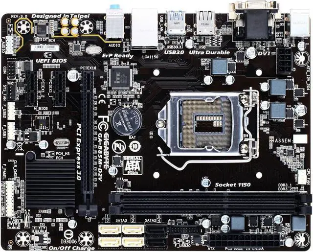 Main image of Motherboard Fit forGigabyte GA-B85M-D2V for 4th Gen forIntel LGA 1150 with I/O Back Plate Shield - Industrial PackagedNon-Original Packaging