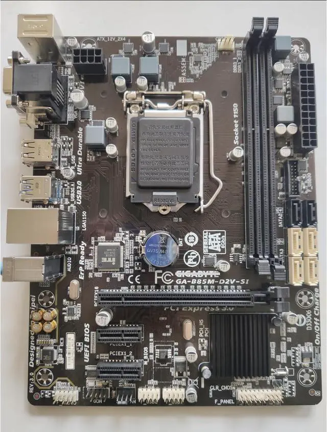 Alt view image 2 of 6 - Motherboard Fit forGigabyte GA-B85M-D2V for 4th Gen forIntel LGA 1150 with I/O Back Plate Shield - Industrial PackagedNon-Original Packaging