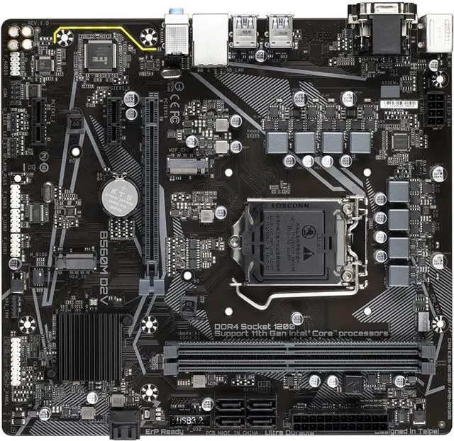 Main image of Computer Motherboards Fit forGigabyte B560M D2V Motherboards LGA 1200 DDR4 64GB M-ATX forIntel B560 Desktop Mainboard M.2 SATA III USB3.0