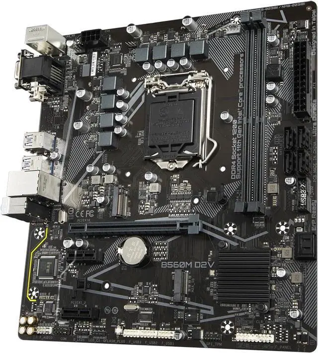Alt view image 3 of 4 - Computer Motherboards Fit forGigabyte B560M D2V Motherboards LGA 1200 DDR4 64GB M-ATX forIntel B560 Desktop Mainboard M.2 SATA III USB3.0