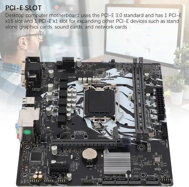 Alt view image 5 of 6 - H410M D3V M.2 Computer Motherboard, 2 DDR4 DIMM M ATX PCI E 3.0 Desktop Motherboard for LGA 1200 10th gen for Core, 1x PCIE X16, 4X SATA III, 1x M.2, DVI, VGA, USB2.0