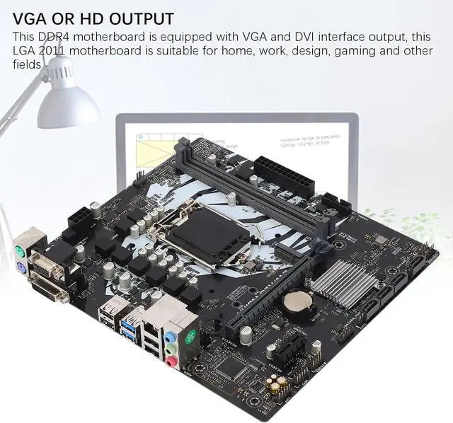 Alt view image 3 of 6 - H410M D3V M.2 Computer Motherboard, 2 DDR4 DIMM M ATX PCI E 3.0 Desktop Motherboard for LGA 1200 10th gen for Core, 1x PCIE X16, 4X SATA III, 1x M.2, DVI, VGA, USB2.0