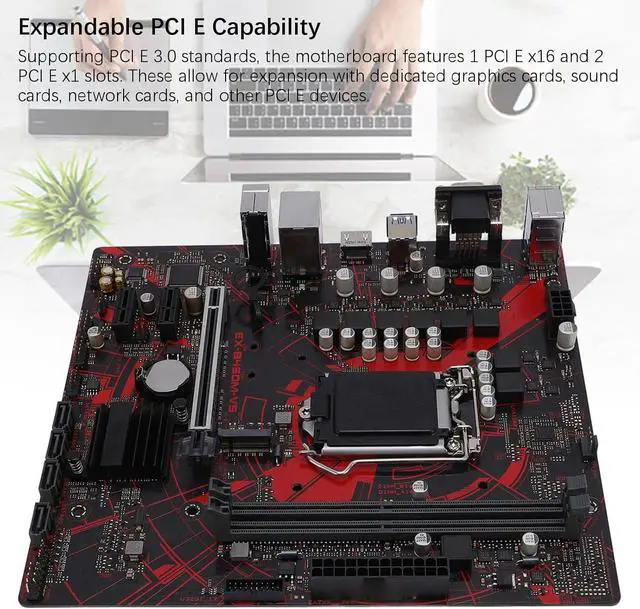 Alt view image 2 of 6 - EX B460M V5 Motherboard, LGA 1200 10th Gen for Core, for Pentium, for Celeron, DDR4 Motherboard with Realtek LAN and Sound Chip, 64GB Memory Capacity, M ATX