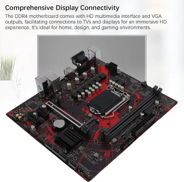 Alt view image 4 of 6 - EX B460M V5 Motherboard, LGA 1200 10th Gen for Core, for Pentium, for Celeron, DDR4 Motherboard with Realtek LAN and Sound Chip, 64GB Memory Capacity, M ATX