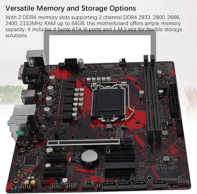 Alt view image 3 of 6 - EX B460M V5 Motherboard, LGA 1200 10th Gen for Core, for Pentium, for Celeron, DDR4 Motherboard with Realtek LAN and Sound Chip, 64GB Memory Capacity, M ATX
