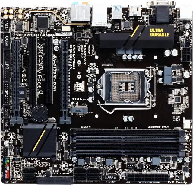 Main image of Computer Motherboards Fit forGigabyte GA-B150M-D3H Motherboard 64GB LGA 1151 DDR4 Micro ATX Mainboard