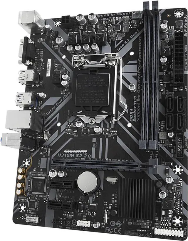 Alt view image 4 of 5 - Motherboard Fit forGigabyte H310M S2 2.0 for 8/9th Gen forIntel LGA 1151 with I/O Back Plate Shield - Industrial PackagedNon-Original Packaging