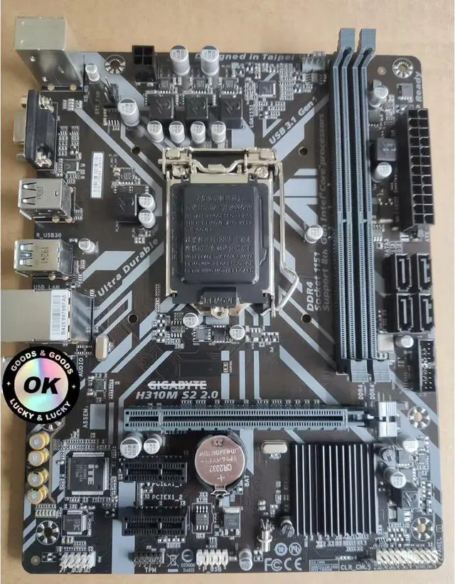 Alt view image 2 of 5 - Motherboard Fit forGigabyte H310M S2 2.0 for 8/9th Gen forIntel LGA 1151 with I/O Back Plate Shield - Industrial PackagedNon-Original Packaging
