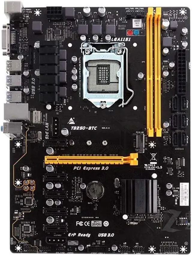 Main image of Motherboard Fit forBiostar TB250-BTC Motherboard 6pcie B250 Lga 1151 Ddr4 ATX BTC (Replaces H81 BTC Pro TB85 H81) Solid State Motherboard