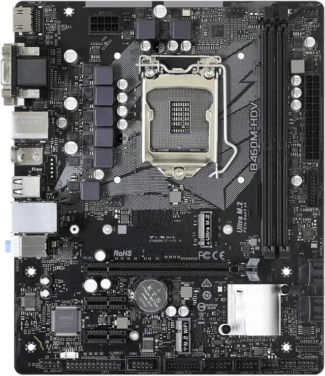 Main image of Motherboard Fit forASROCK B460M-HDV Motherboard forIntel B460 LGA1200 10th Gen Core i9/i7/i5/i3 DDR4 128GB USB3.2 Gen1 SATA3 M.2 PCIe3.0 forIntel LAN