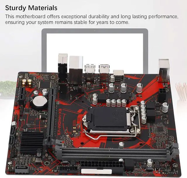 Alt view image 2 of 6 - EX H410M V3 Computer Motherboard, 2 DDR4 DIMM 64GB M ATX PCI E 3.0 Desktop Motherboard for LGA 1200, for Core 10th gen, 1x PCIE X16, HDMI, USB2.0