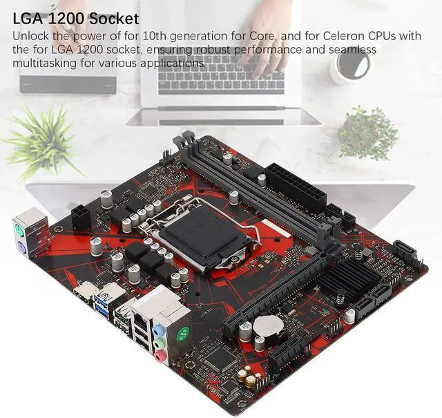 Alt view image 3 of 6 - EX H410M V3 Computer Motherboard, 2 DDR4 DIMM 64GB M ATX PCI E 3.0 Desktop Motherboard for LGA 1200, for Core 10th gen, 1x PCIE X16, HDMI, USB2.0