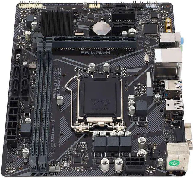 Alt view image 6 of 6 - H410M Computer Motherboard, 2 DDR4 DIMM Slot M ATX Desktop Motherboard for LGA 1200 10th Gen, for Core CPU Processor, 1x PCIE X16, 4X SATA III, 1x VGA, USB2.0