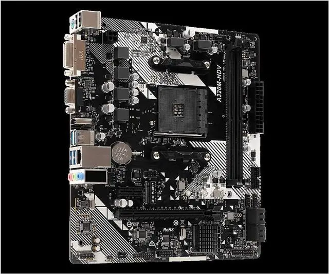 Alt view image 2 of 4 - Computer Motherboards Fit forASROCK Super Alloy A320M-HDV R4.0 Desktop Motherboard PC AM4 Socket DDR4 SATA3, Ultra M.2 USB 3.1 VGA HDMI Micro ATX Mainboard