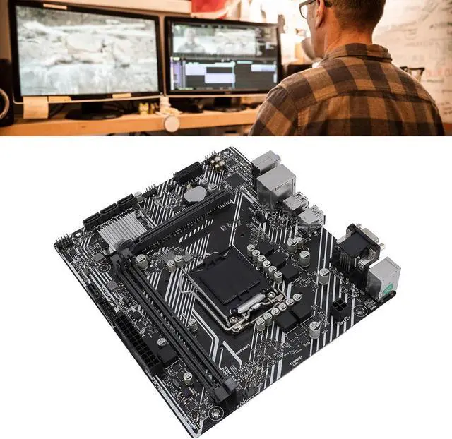 Alt view image 2 of 6 - H510M F Computer Motherboard, 2 DDR4 DIMM 64GB M ATX PCI E 4.0 Desktop Motherboard for LGA 1200, for Core 10th 11th gen, 1x PCIE X16, 4X SATA III, VGA, USB2.0