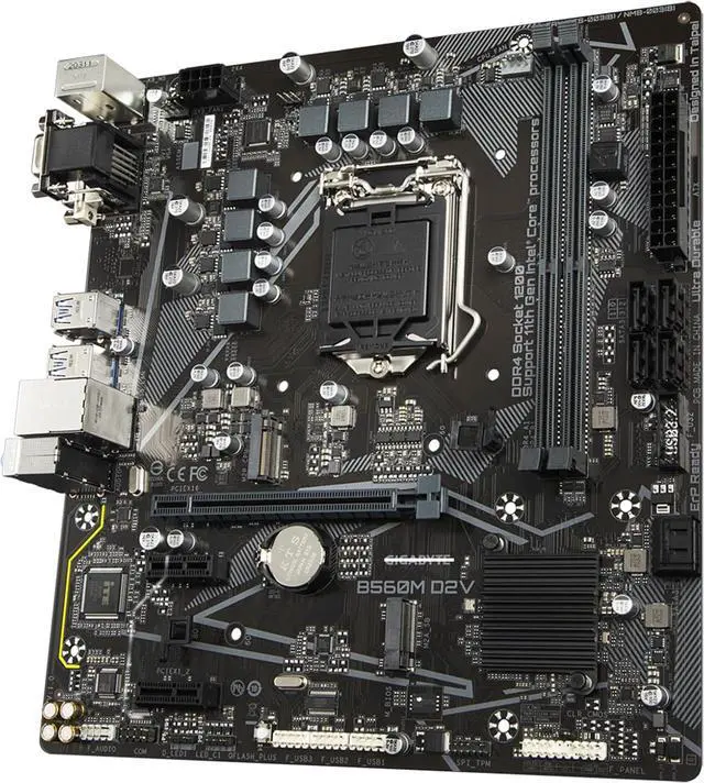 Alt view image 3 of 5 - Motherboard Fit forGigabyte B560M D2V for 10/11th Gen forIntel LGA 1200 with I/O Back Plate Shield