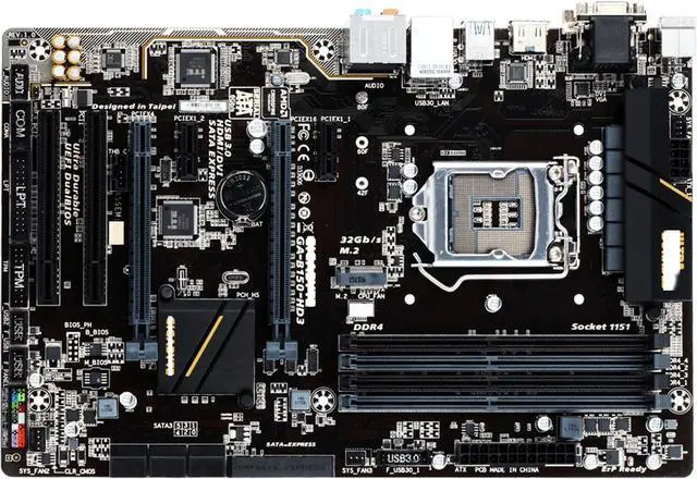 Main image of Motherboard Fit forGigabyte GA-B150-HD3 for 6/7th Gen forIntel LGA 1151 with I/O Back Plate Shield - Industrial PackagedNon-Original Packaging