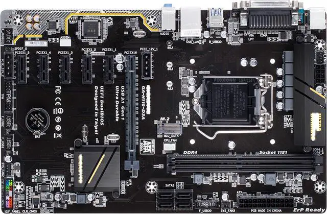 Main image of Motherboard Fit forGigabyte GA-H110-D3A for 6/7th Gen forIntel LGA 1151 with I/O Back Plate Shield