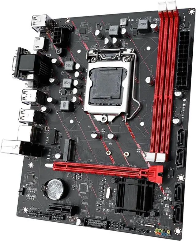 Alt view image 3 of 3 - Motherboard Fit for JGINYUE H61 LGA 1155 M-ATX Motherboard forIntel i3 i5 i7 E3 V2 CPU DDR3 1333 1600MHz 16GB RAM SATA USB2.0 VGA HDMI DVI H61M-G