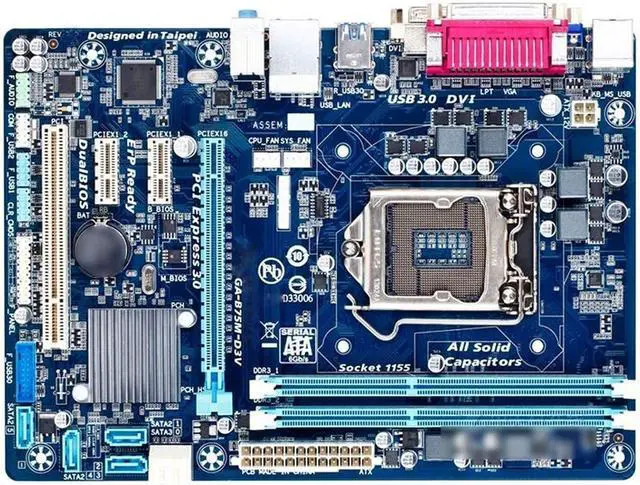 Main image of Computer Replacement Board Fit forGigabyte GA-B75M-D3V Motherboard B75 Fit forIntel LGA 1155 DDR3 B75M-D3V 16GB Usb2.0 Usb3.0 B75 PC Boards Desktop Motherboard Desktop Computer Motherboard