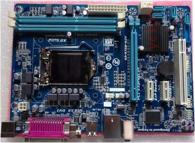 Alt view image 2 of 2 - Computer Replacement Board Fit forGigabyte GA-B75M-D3V Motherboard B75 Fit forIntel LGA 1155 DDR3 B75M-D3V 16GB Usb2.0 Usb3.0 B75 PC Boards Desktop Motherboard Desktop Computer Motherboard