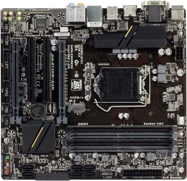 Main image of Fit forGigabyte GA-B150M-D3H Motherboard B150M-D3H B150 Socket LGA 1151 DDR4 USB3.0 SATA3 PCI-E3.0 Computer Motherboards