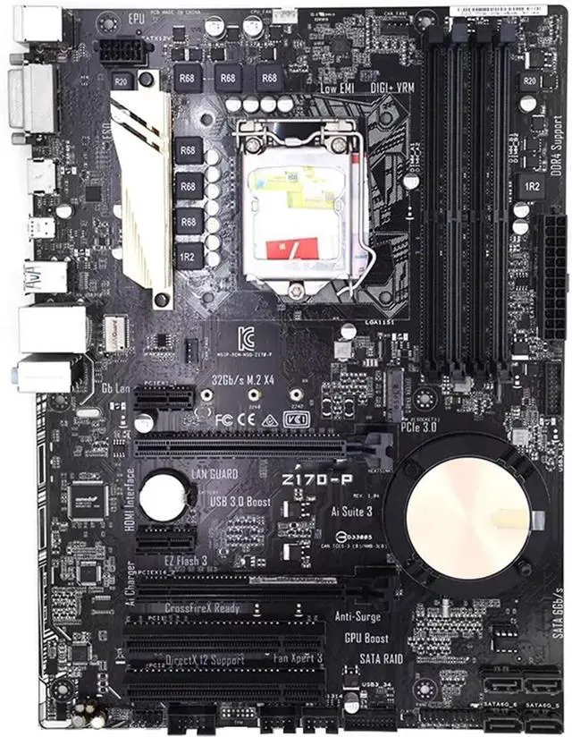 Main image of Computer Motherboards Fit forASUS Z170-P Desktop Motherboard Z170 Socket LGA 1151 I7 I5 I3 DDR4 64G M.2 SATA3 USB3.0 USB DVI HDMI ATX