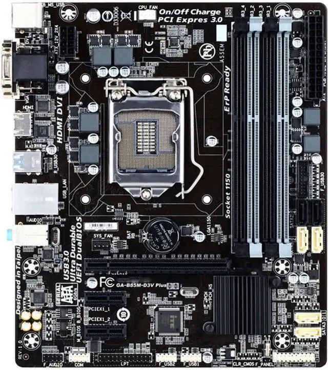 Alt view image 4 of 5 - Computer Motherboards Fit forGigabyte GA-B85M-D3V Plus Desktop Motherboard DDR3 LGA 1150 B85 Support 4th Generation Core CPUs Placa-mãe