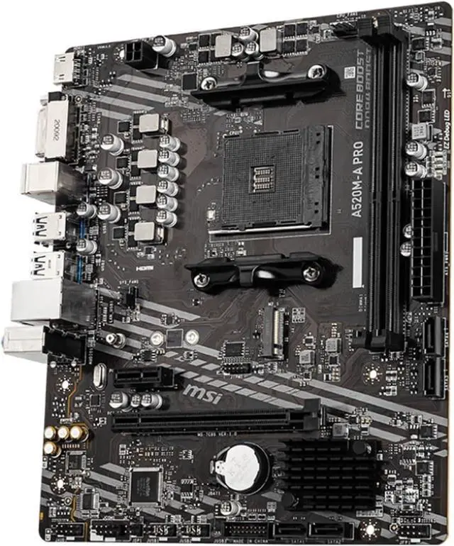 Alt view image 3 of 5 - A520M-A PRO Motherboard Support Ryzen CPU R3 R5 R7 5000 & 3000 Series Mainboard AM4 M.2 NVME Dual Channel DDR4