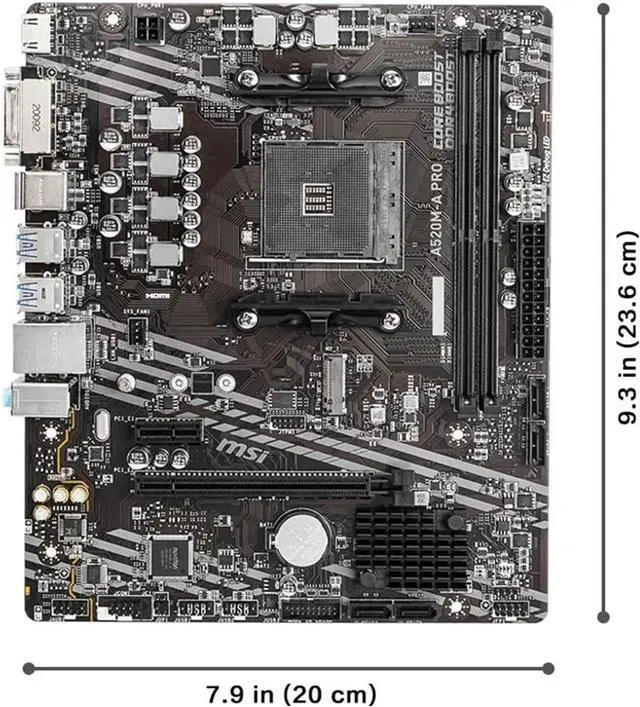 Alt view image 2 of 5 - A520M-A PRO Motherboard Support Ryzen CPU R3 R5 R7 5000 & 3000 Series Mainboard AM4 M.2 NVME Dual Channel DDR4