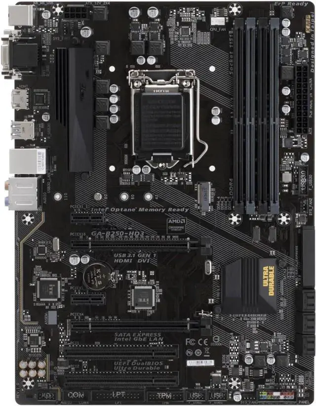 Main image of Computer Motherboards Fit forGigabyte B250 HD3 Desktop Motherboard LGA 1151 Support 6th/7th-Gen I7 I5 I3 DDR4 64GB M.2 SSD