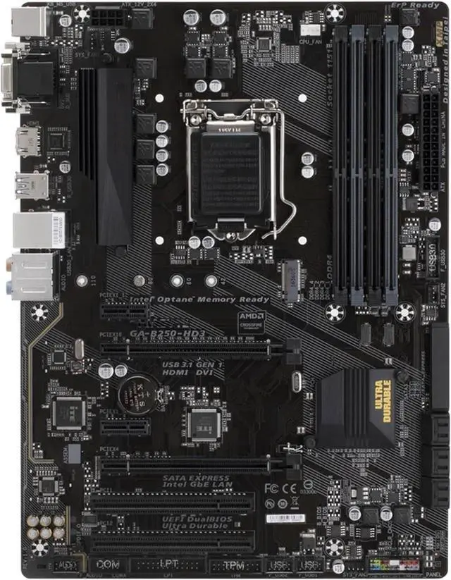 Main image of Computer Motherboards Fit forGigabyte B250 HD3 Desktop Motherboard LGA 1151 Support 6th/7th-Gen I7 I5 I3 DDR4 64GB M.2 SSD