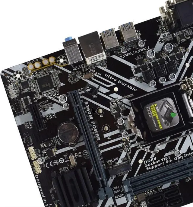 Alt view image 3 of 6 - Computer Motherboards Fit forGigabyte B360M Power Socket LGA1151 B360 Motherboard DDR4 USB3.0 PCI-E 3.0 Original Motherboard