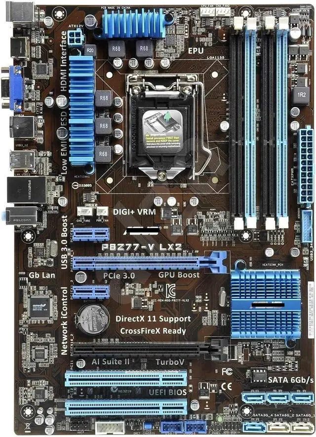 Main image of Motherboard Fit forASUS P8Z77-V LX2 forIntel LGA 1155 with I/O Back Plate Shield
