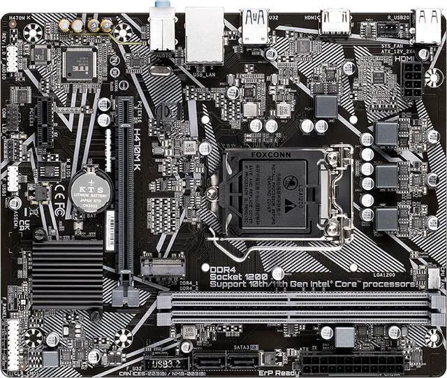 Alt view image 2 of 3 - Motherboard Fit forGigabyte H470M K forIntel H470 LGA 1200 with I/O Back Plate Shield