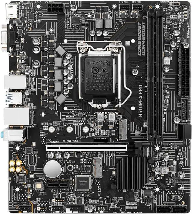 Main image of Motherboard Fit forMSI H510M-A PRO forIntel H510 LGA 1200 with I/O Back Plate Shield
