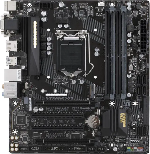 Alt view image 4 of 5 - Motherboard Fit forGigabyte GA-B250M-D3H for 6/7th Gen forIntel LGA 1151 with I/O Back Plate Shield