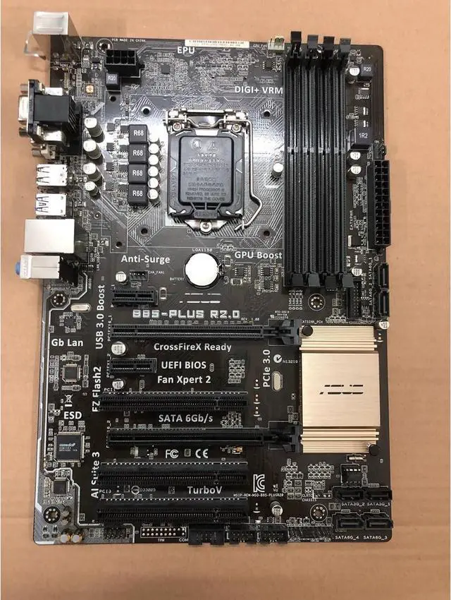 Alt view image 2 of 5 - Motherboard Fit forASUS B85-PLUS R2.0 for 4th Gen forIntel LGA 1150 with I/O Back Plate Shield