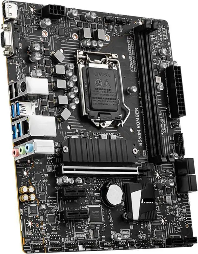 Alt view image 2 of 3 - Motherboard Fit forMSI B560M Bomber forIntel B560 LGA 1200 with I/O Back Plate Shield