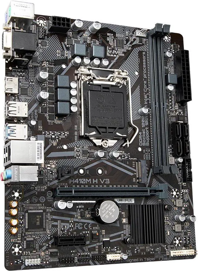 Alt view image 3 of 5 - Motherboard Fit forGigabyte H410M H V3 for 10th Gen forIntel LGA 1200 with I/O Back Plate Shield