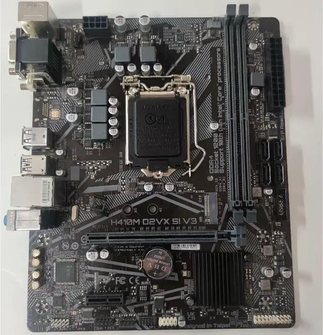 Alt view image 2 of 5 - Motherboard Fit forGigabyte H410M H V3 for 10th Gen forIntel LGA 1200 with I/O Back Plate Shield