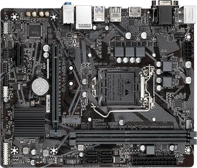 Main image of Motherboard Fit forGigabyte H410M H V3 for 10th Gen forIntel LGA 1200 with I/O Back Plate Shield