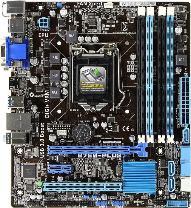 Main image of Motherboard Fit forASUS B75M-PLUS forIntel LGA 1155 with I/O Back Plate Shield