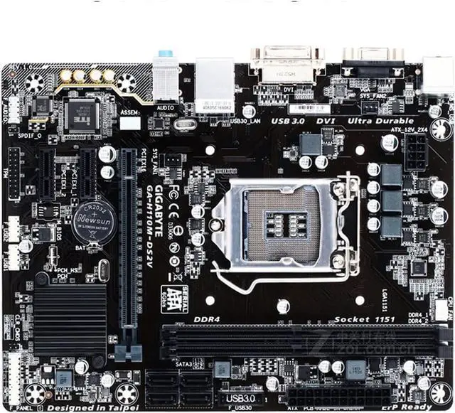 Alt view image 2 of 3 - Motherboard Gaming Fit forGigabyte GA-H110M-DS2V DDR4 Original Desktop Motherboard H110M-DS2V H110 LGA 1151 32GB Micro-ATX, DISPRA9524